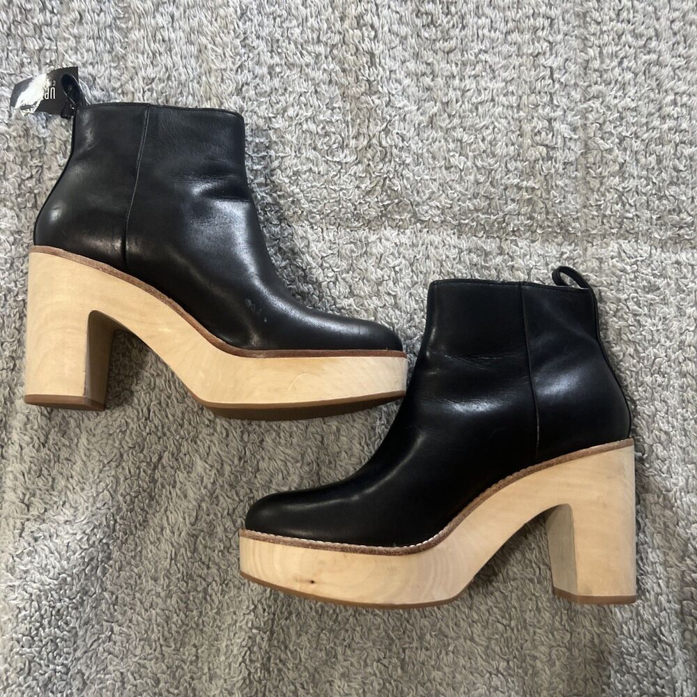 Antonio Milani ankle wooden Heeled boots 8.5 Leather